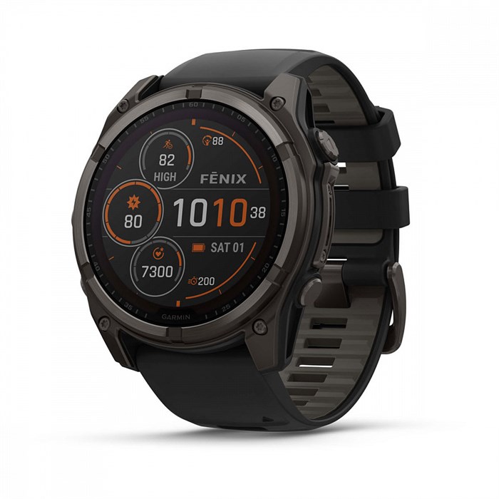 Умные часы Garmin FENIX 8 51 ММ Solar, Sapphire титановый угольно-серый с DLC-покрытием и черным ремешком 010-02907-11 010-02907-11