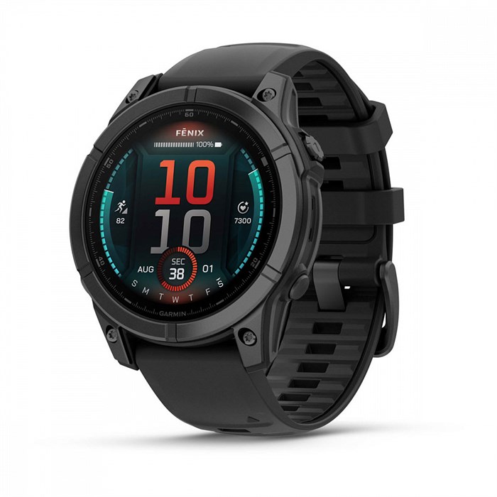 Умные часы Garmin fenix E - 47 мм, AMOLED серый безель, черный силиконовый ремешок  010-03025-01 010-03025-01