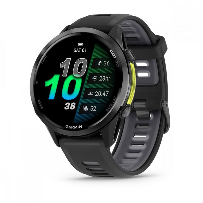 Garmin Forerunner 970 черные, темно-серый DLC титановый безель, с черно-серым ремешком  010-02969-10 010-02969-10