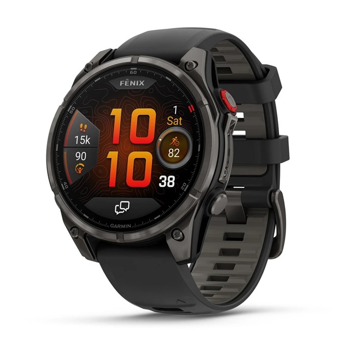 Часы Garmin fenix 8 Pro - 47 мм,  AMOLED Sapphire, Carbon grey DLC titanium with Black/pebble grey silicone band 010-03198-01 010-03198-01