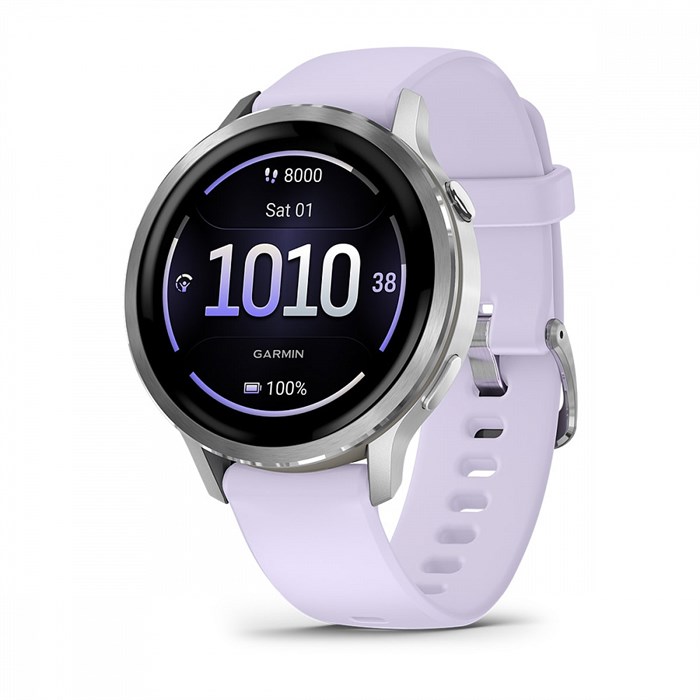 Умные часы Garmin Venu 4  41 mm серебристый с сиренево-голубым ремешком 010-03013-01 010-03013-01