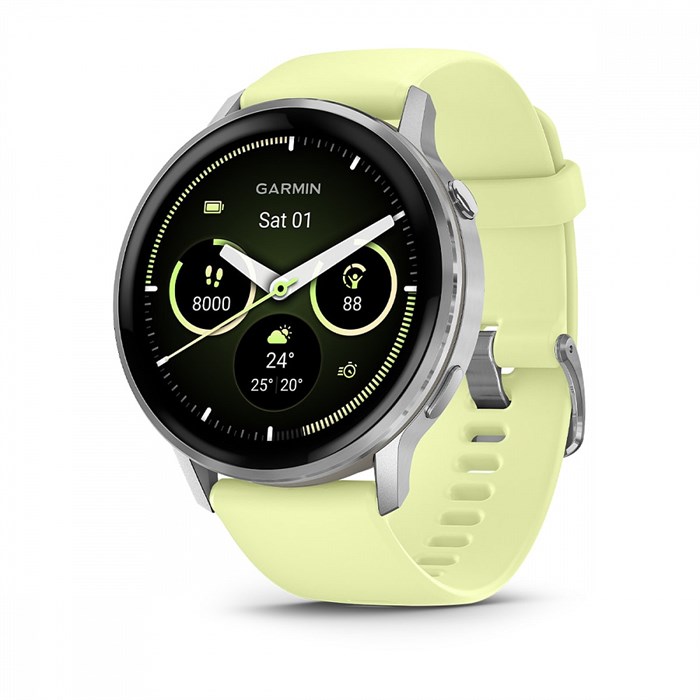 Умные часы Garmin Venu 4 45 мм серебристый с лимонным ремешком 010-03014-02 010-03014-02