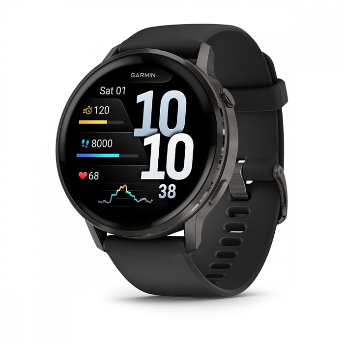 Умные часы Garmin Venu 4 45 мм темно-серый с черным ремешком 010-03014-00 010-03014-00
