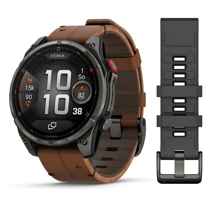 Умные часы Garmin Fenix 8 Pro 51mm Amoled Sapphire Titanium Carbon Grey Chestnut Leather 010-03199-40 010-03199-40
