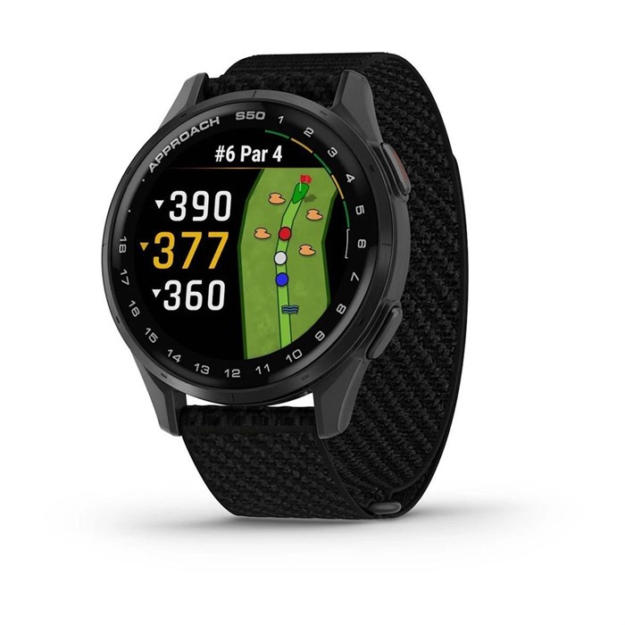 Спортивные часы Garmin Approach S50, чёрный нейлоновый браслет ComfortFit  010-03010-00 010-03010-00