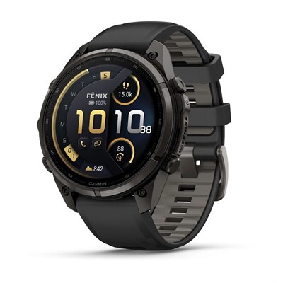 Garmin Fenix 9 Pro - 47mm, inReach, Carbon Gray DLC Titanium with Black/Pebble Gray Silicone Band