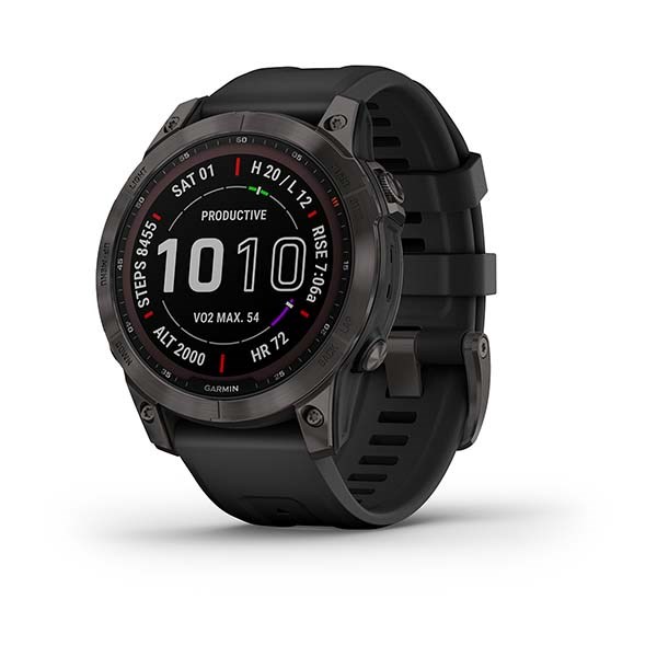 Garmin Fenix 7 Sapphire Solar титановый черный DLC с черным ремешком 010-02540-35 010-02540-35