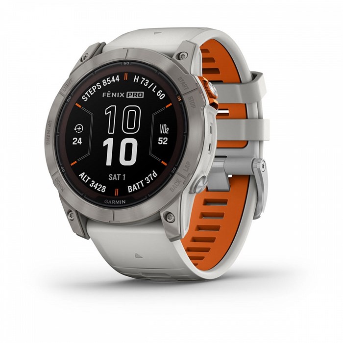 Garmin Fenix 7X Pro Sapphire Solar Edition Титановый корпус с дымчато-серым оранжевым ремешком (010-02778-15) 010-02778-15