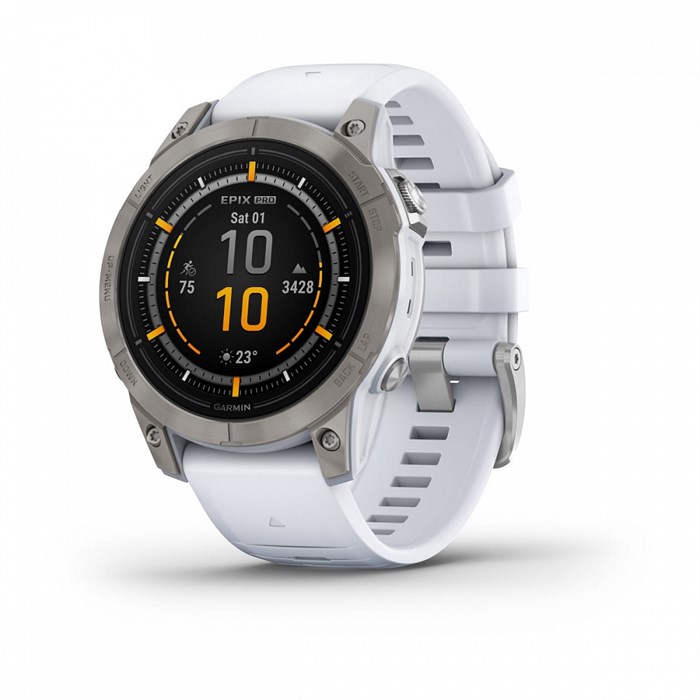 Garmin epix Pro (Gen 2) Sapphire Edition 47 мм, титановый, белый DLC, белый ремешок ( 010-02803-21 ) 010-02803-21