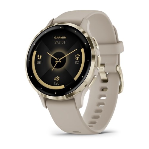 Спортивные смарт-часы Garmin Venu 3S цвета "французский серый" с золотистым безелем  010-02785-02 010-02785-02