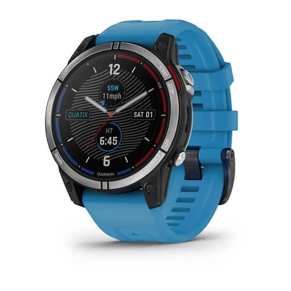 Garmin Quatix 7 с синим силиконовым ремешком  010-02540-61 2303