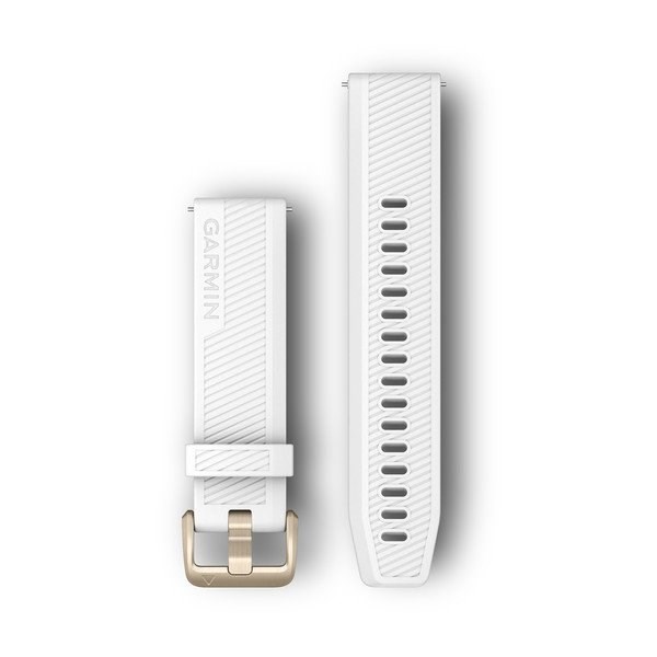 Ремешок сменный Garmin Quick Release 20 мм (силиконовый) белый с золотистой застежкой 010-12927-00