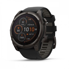 Умные часы Garmin FENIX 8 51 ММ Solar, Sapphire титановый угольно-серый с DLC-покрытием и черным ремешком 010-02907-11 010-02907-11