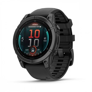 Умные часы Garmin fenix E - 47 мм, AMOLED серый безель, черный силиконовый ремешок  010-03025-01 010-03025-01