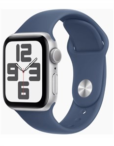 Apple Watch SE 2024, 40 мм, алюминий цвета "серебро", Denim Sport Band, S/M (MXEC3) MXEC3