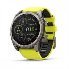 Умные часы Garmin Fenix 8 - 51 мм Solar, Sapphire титановый серый с желтым ремешком  010-02907-21 010-02907-21