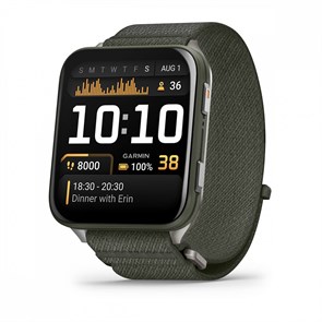 Умные часы Garmin Venu X1 цвета мха с серой титановой крышкой, нейлоновым ремешком ComfortFit 010-02980-03 010-02980-03