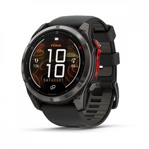 Умные часы Garmin fenix 8 Pro - 51 мм, MicroLED DLC, угольно-серый, черный силиконовый ремешок  010-03380-01 010-03380-01