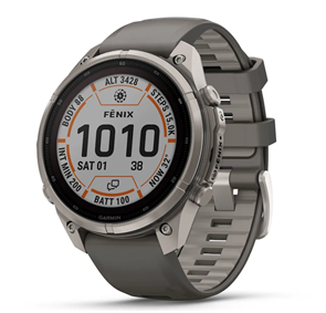 Часы Garmin Fenix 9 Pro - 47mm, Solar, inReach, Titanium with Pebble Gray/Silver Gray Silicone Band 010-04338-01