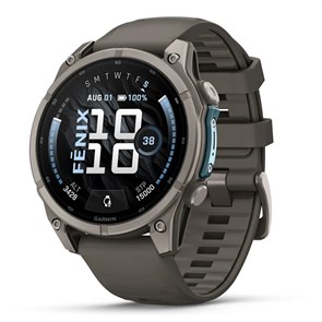 Garmin Fenix 9 - 47mm, Titanium with Pebble Gray Silicone Band 010-04762-01