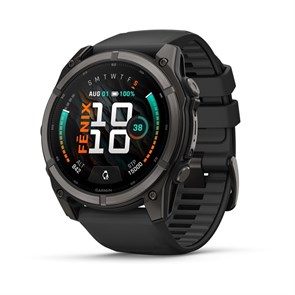 Garmin Fenix 9 - 51mm, Carbon Gray DLC Titanium with Black Silicone Band  010-04763-11