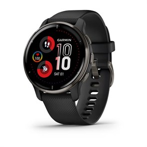 Умные часы Garmin Venu 2 Plus черные с серым безелем и силиконовым ремешком 010-02496-11 010-02496-11