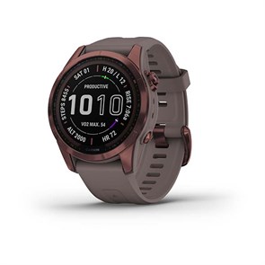 Garmin Fenix 7s Sapphire Solar титановый темно-бронзовый с сланцево-серым силиконовым ремешком  010-02539-29 010-02539-29