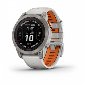 Умные часы Garmin Fenix 7 Pro Sapphire Solar титановый серый с серо-оранжевым ремешком 010-02777-21 010-02777-21