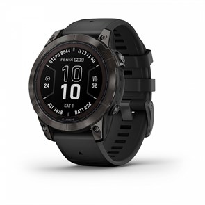 Умные часы Garmin Fenix 7 Pro Sapphire Solar титан DLC Carbon Grey с черным браслетом (010-02777-11) 010-02777-11
