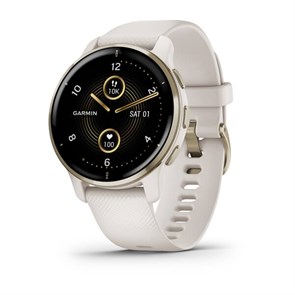 Умные часы Garmin Venu 2 Plus цвета слоновой кости с безелем цвета кремовое золото и силиконовым ремешком  010-02496-12 010-02496-12