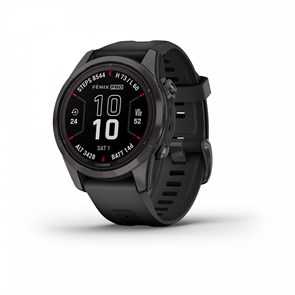 Умные часы Garmin Fenix 7s Pro Sapphire Solar титановый угольно-серый DLC с силиконовым ремешком 010-02776-11 010-02776-11