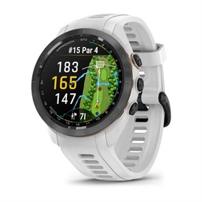 Смарт-часы Garmin Approach S70 (42 мм) с черным керамическим безелем и белым ремешком  (010-02746-10) 010-02746-10
