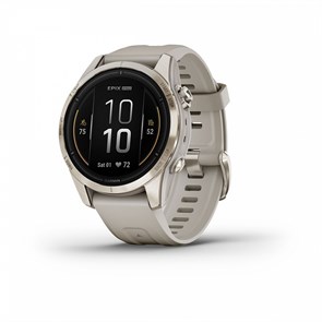 Умные часы Garmin epix Pro (Gen 2) Sapphire Edition 42 мм, золотистый корпус со светло-песочным ремешком  (010-02802-11) 010-02802-11