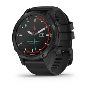 Garmin Descent Mk2s угольно-серый корпус с DLC-покрытием, черный силиконовый ремешок  010-02403-04 010-02403-04