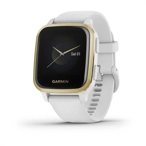 Garmin Venu Sq белый с золотистым алюминиевым безелем и с силиконовым ремешком  010-02427-11 010-02427-11