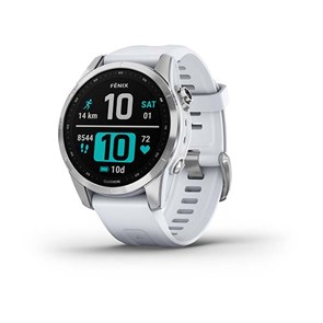 Garmin Fenix 7s серебристый с белым силиконовым ремешком 010-02539-03 010-02539-03