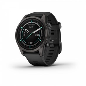Умные часы Garmin epix Pro (Gen 2) Sapphire Edition 42 мм, титановый, угольно-серый, DLC, черный ремешок 010-02802-15 010-02802-15