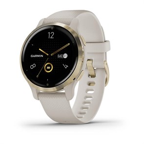 Умные часы Garmin Venu 2S песочного цвета с золотистым безелем  010-02429-11 2347