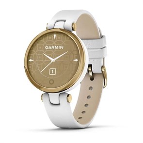 Смарт часы Garmin LILY светло-золотистый безель, белый корпус и итальянский кожаный ремешок  010-02384-B3 2367