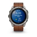 Умные часы Garmin  FENIX 8 - 51 ММ, AMOLED Sapphire, Titanium, каштановый кожаный ремешок  010-02905-40 010-02905-40