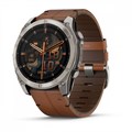 Умные часы Garmin  FENIX 8 - 51 ММ, AMOLED Sapphire, Titanium, каштановый кожаный ремешок  010-02905-40 010-02905-40