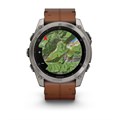 Умные часы Garmin  FENIX 8 - 51 ММ, AMOLED Sapphire, Titanium, каштановый кожаный ремешок  010-02905-40 010-02905-40