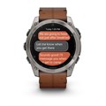 Умные часы Garmin  FENIX 8 - 51 ММ, AMOLED Sapphire, Titanium, каштановый кожаный ремешок  010-02905-40 010-02905-40