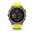 Умные часы Garmin FENIX 8  47 ММ Solar, Sapphire, титановый серый с желтым ремешком  010-02906-21 010-02906-21