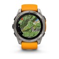 Умные часы Garmin FENIX 8  51 ММ, AMOLED Sapphire, Titanium, светло-серый, оранжевый силиконовый ремешок 010-02905-11 010-02905-11