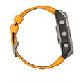 Умные часы Garmin FENIX 8  51 ММ, AMOLED Sapphire, Titanium, светло-серый, оранжевый силиконовый ремешок 010-02905-11 010-02905-11