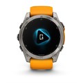 Умные часы Garmin FENIX 8  51 ММ, AMOLED Sapphire, Titanium, светло-серый, оранжевый силиконовый ремешок 010-02905-11 010-02905-11