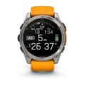 Умные часы Garmin FENIX 8  51 ММ, AMOLED Sapphire, Titanium, светло-серый, оранжевый силиконовый ремешок 010-02905-11 010-02905-11