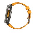 Умные часы Garmin FENIX 8  51 ММ, AMOLED Sapphire, Titanium, светло-серый, оранжевый силиконовый ремешок 010-02905-11 010-02905-11