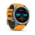 Умные часы Garmin FENIX 8  51 ММ, AMOLED Sapphire, Titanium, светло-серый, оранжевый силиконовый ремешок 010-02905-11 010-02905-11